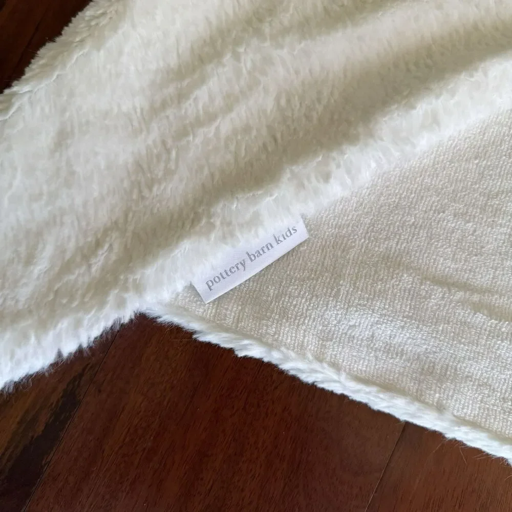 Pottery Barn Bunny Rabbit Faux Fur Baby Hooded Towel